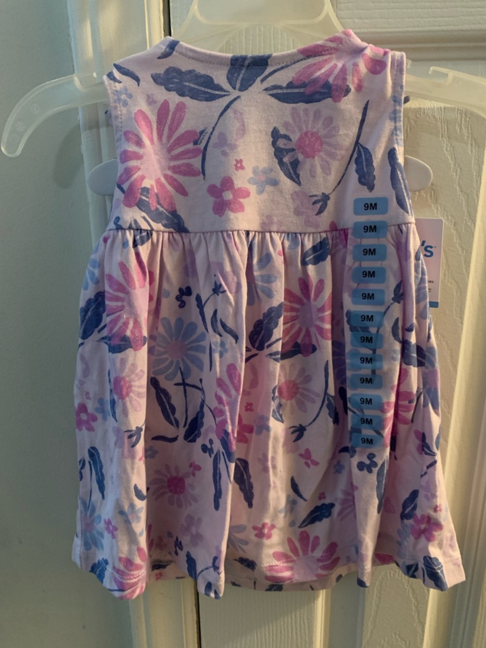 Carter's Lavender Floral Casual Dress with Pink and Blue Accents 9 Months NWT